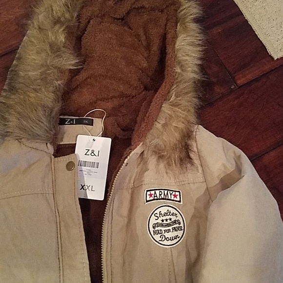 NWT Beige Anorak Hooded Coat Size 2XL - Picture 2 of 5